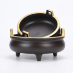 Bronze three-legged incense burner incense holder decoration - Image 2