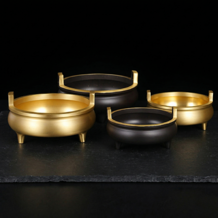 Bronze three-legged incense burner incense holder decoration
